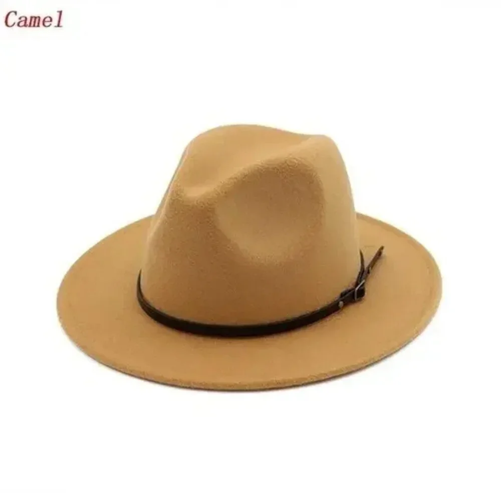 Men Big Round Formal Camel Hat